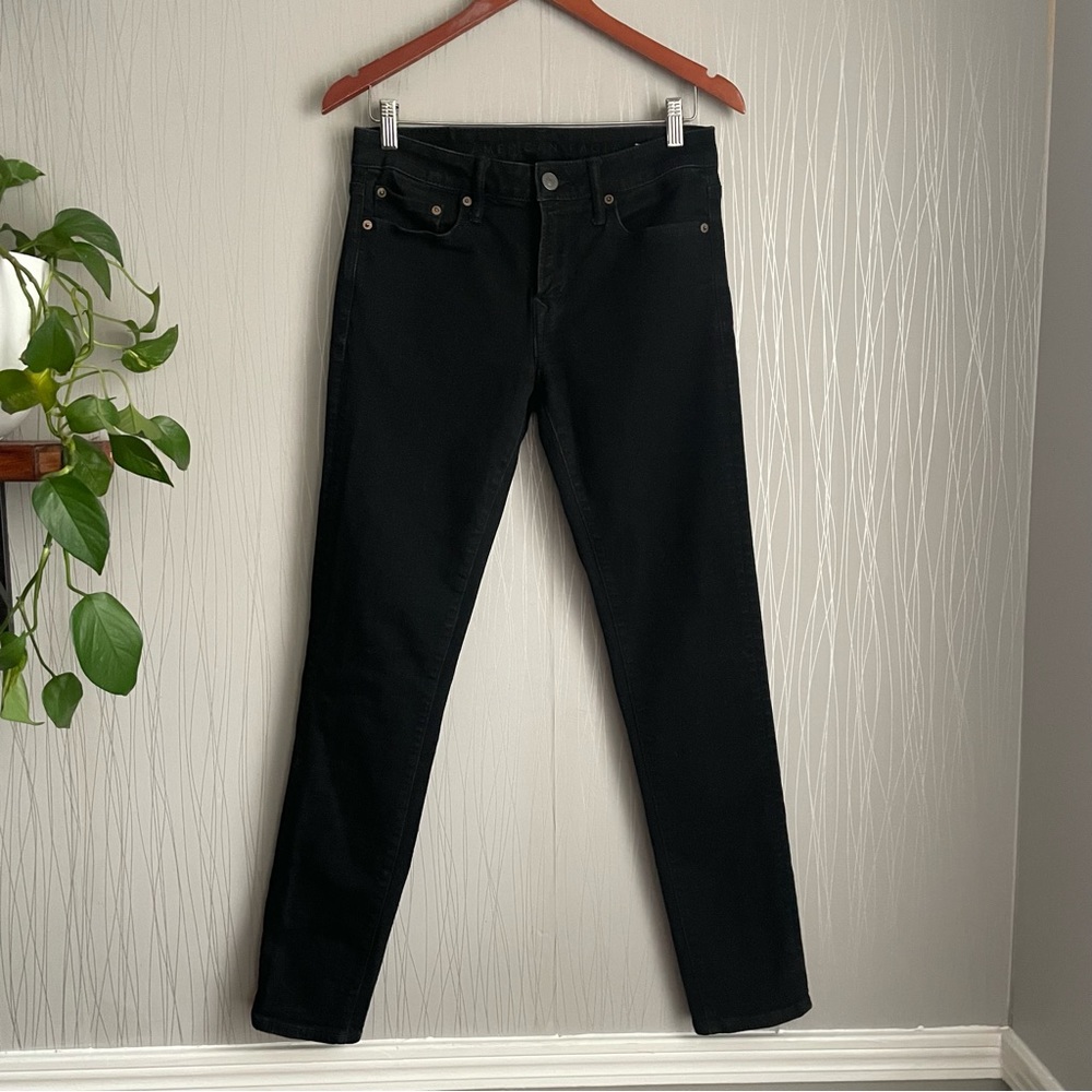 American Eagle AirFlex Skinny Jeans Mens 30x30 Black Stretch Denim Slim Fit - Picture 2 of 10